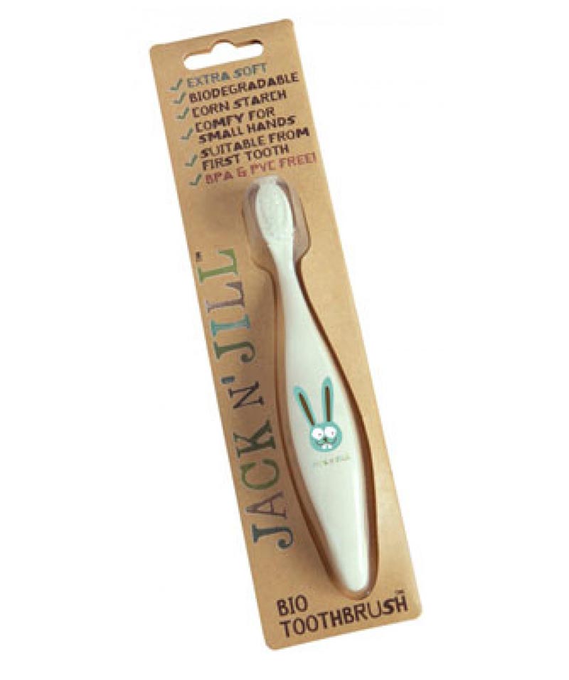 Jack N’ Jill Bio Toothbrush (TM) Compostable & Biodegradable Handle BUNNY