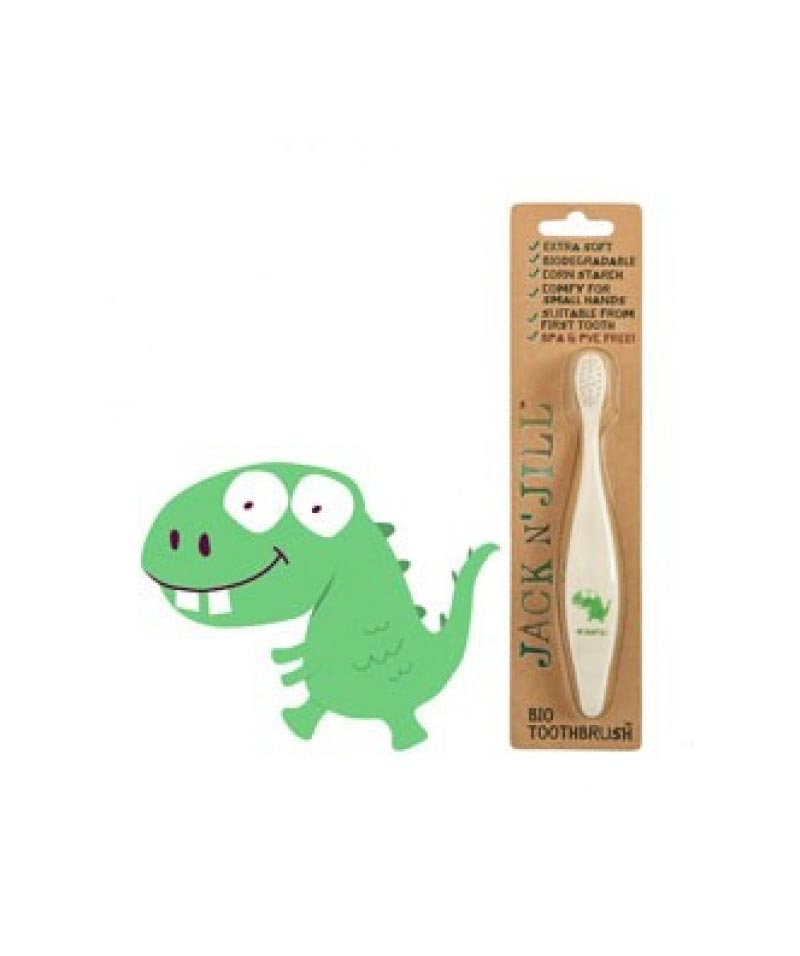 Jack N’ Jill Bio Toothbrush (TM) Compostable & Biodegradable Handle DINO
