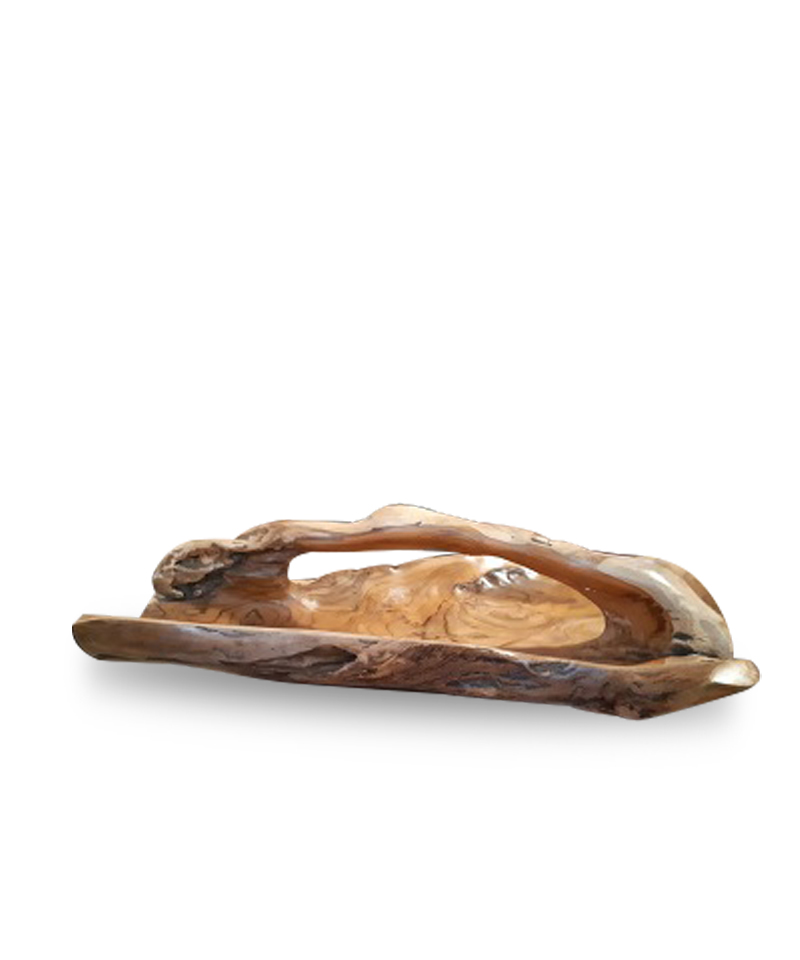 Natural Wooden Basket With Handle