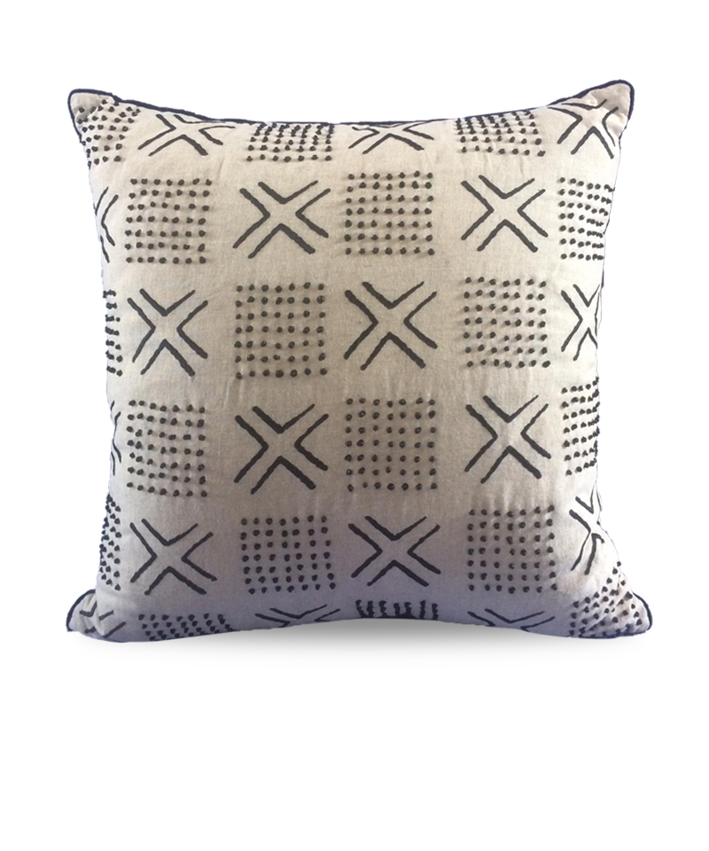 Cover Pillow Mudcloth Bead Black