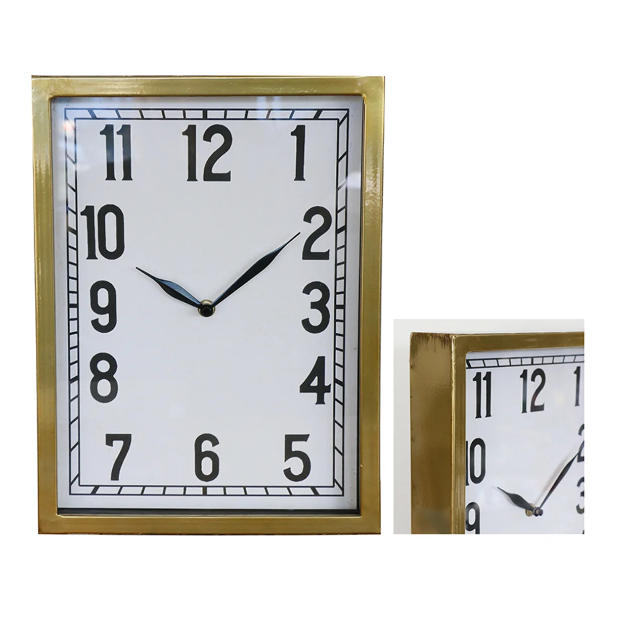 Old Gold Rectangular Clock