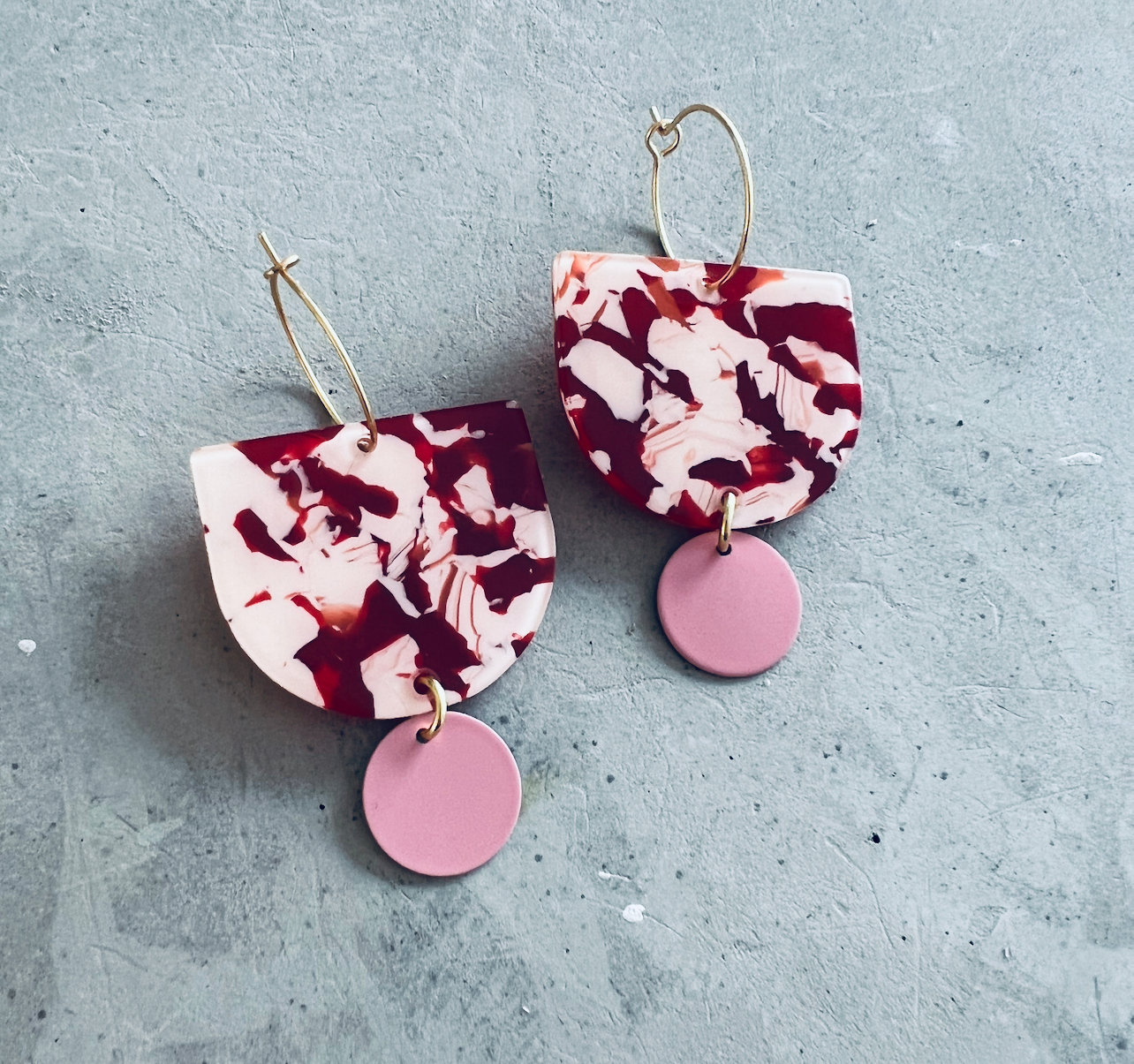 SUMAN Pink Marble Earrings