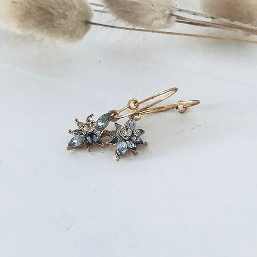 Bejeweled flower earrings