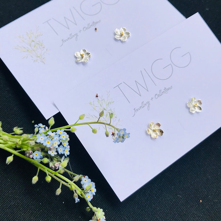 Forget Me Not Sterling Silver Studs